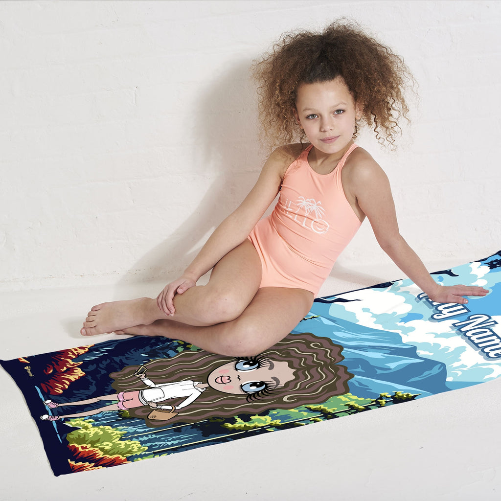 Girls Personalized Mountains Beach Towel - Image 3