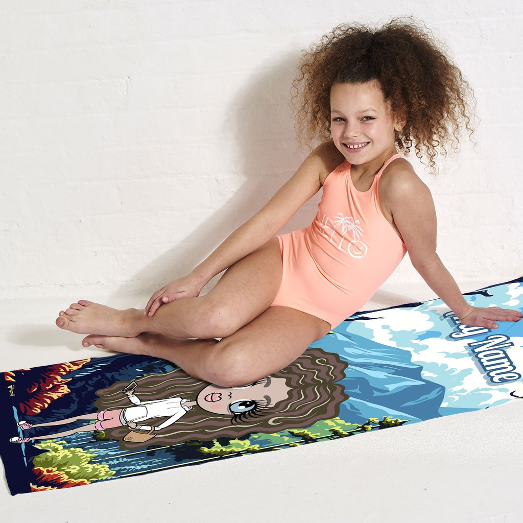 Girls Personalized Mountains Beach Towel - Image 5