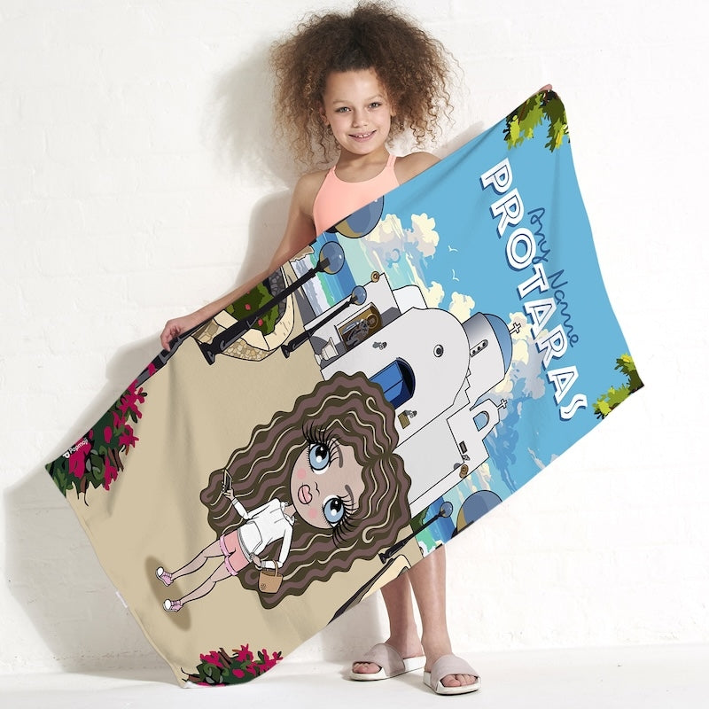 ClaireaBella Girls Cyprus Protaras Beach Towel - Image 1