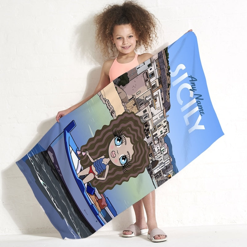 Girls Personalized Sicily Beach Towel - Image 2