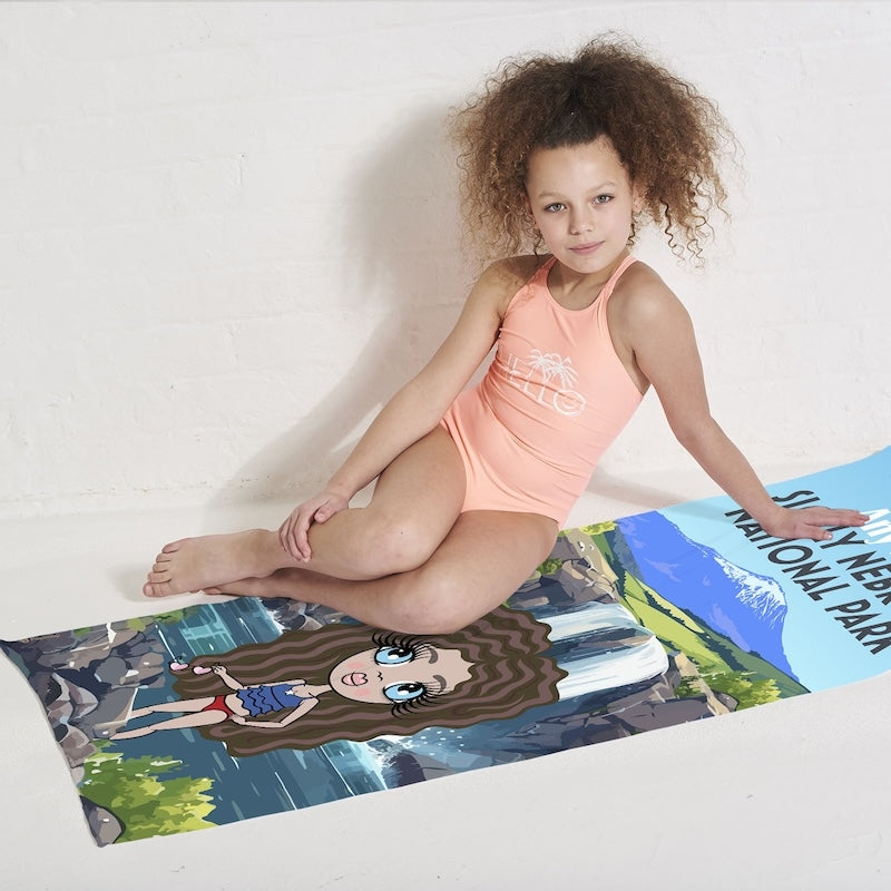Girls Personalized Sicily Nebrodi National Park Beach Towel - Image 2