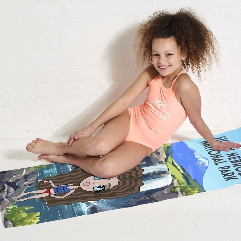 Girls Personalized Sicily Nebrodi National Park Beach Towel - Image 3