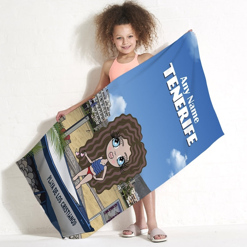 Girls Personalized Tenerife Beach Towel - Image 1