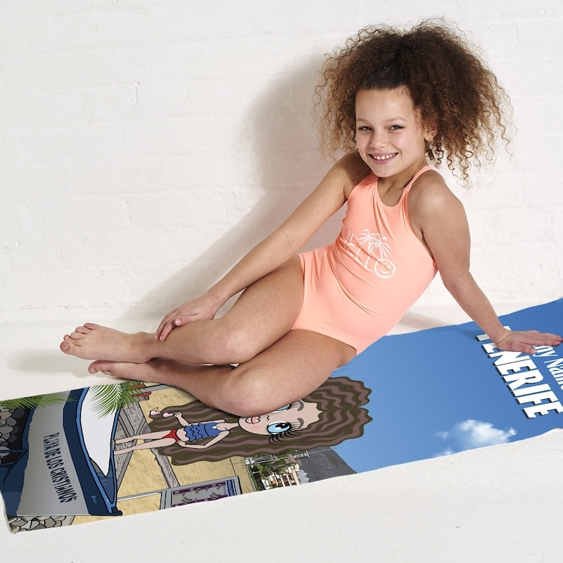Girls Personalized Tenerife Beach Towel - Image 2