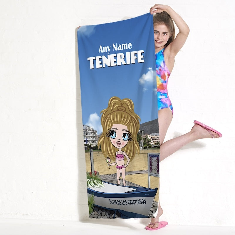 Girls Personalized Tenerife Beach Towel - Image 3