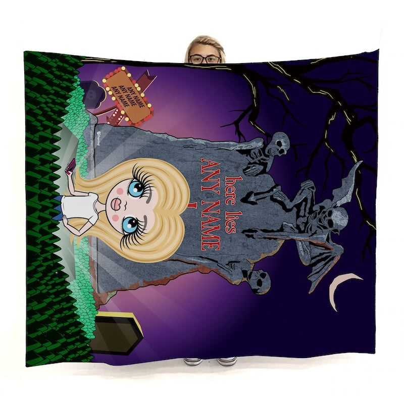 Girls Ghostly Grave Fleece Blanket - Image 2