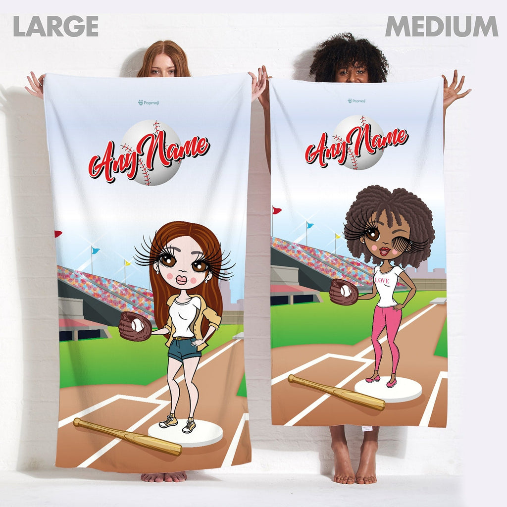 Womens Personalized Baseball Beach Towel