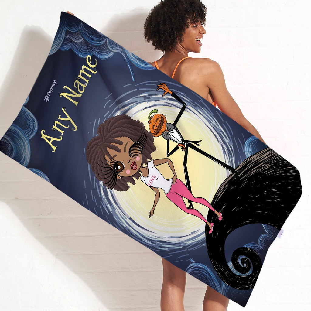 Womens Personalized Halloween Nightmare Beach Towel