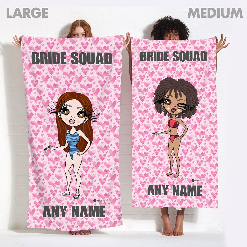 Womens Personalized Bride Squad Beach Towel