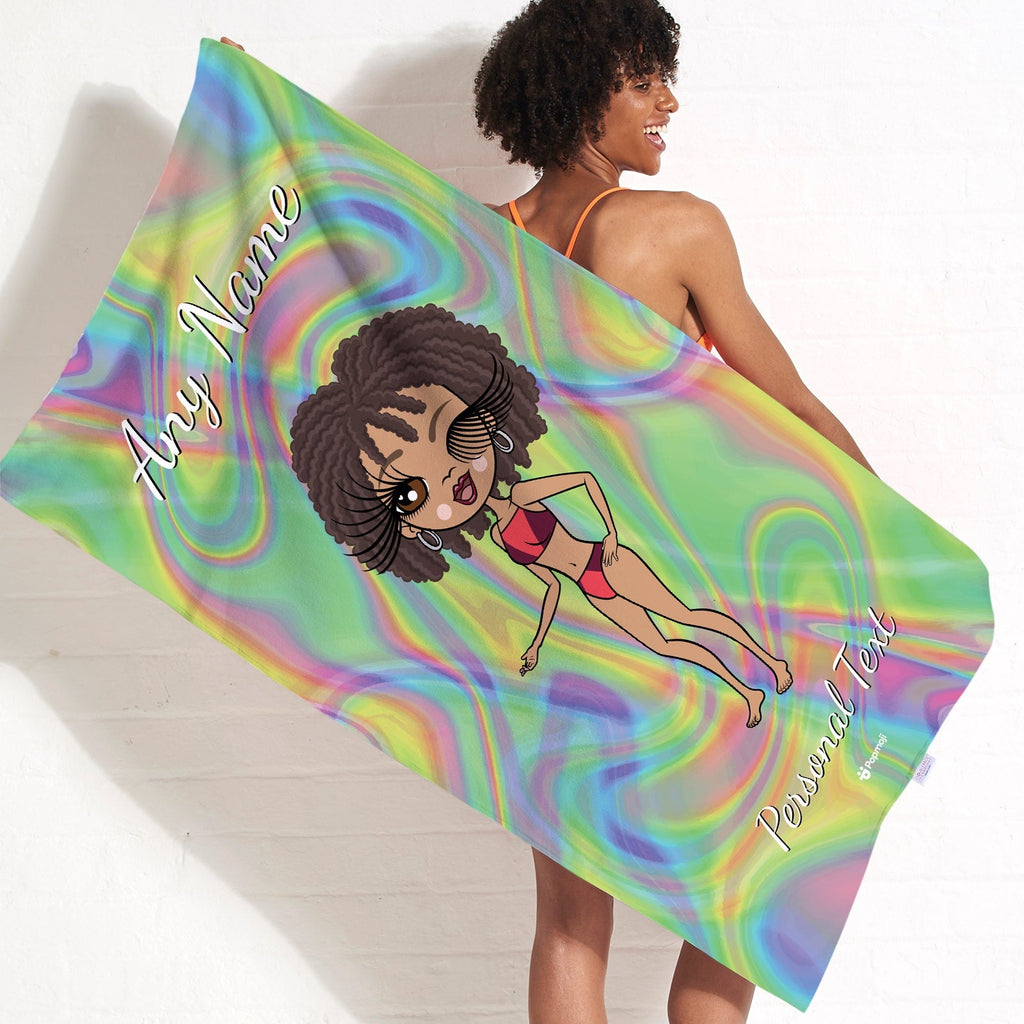 Womens Personalized Hologram Beach Towel