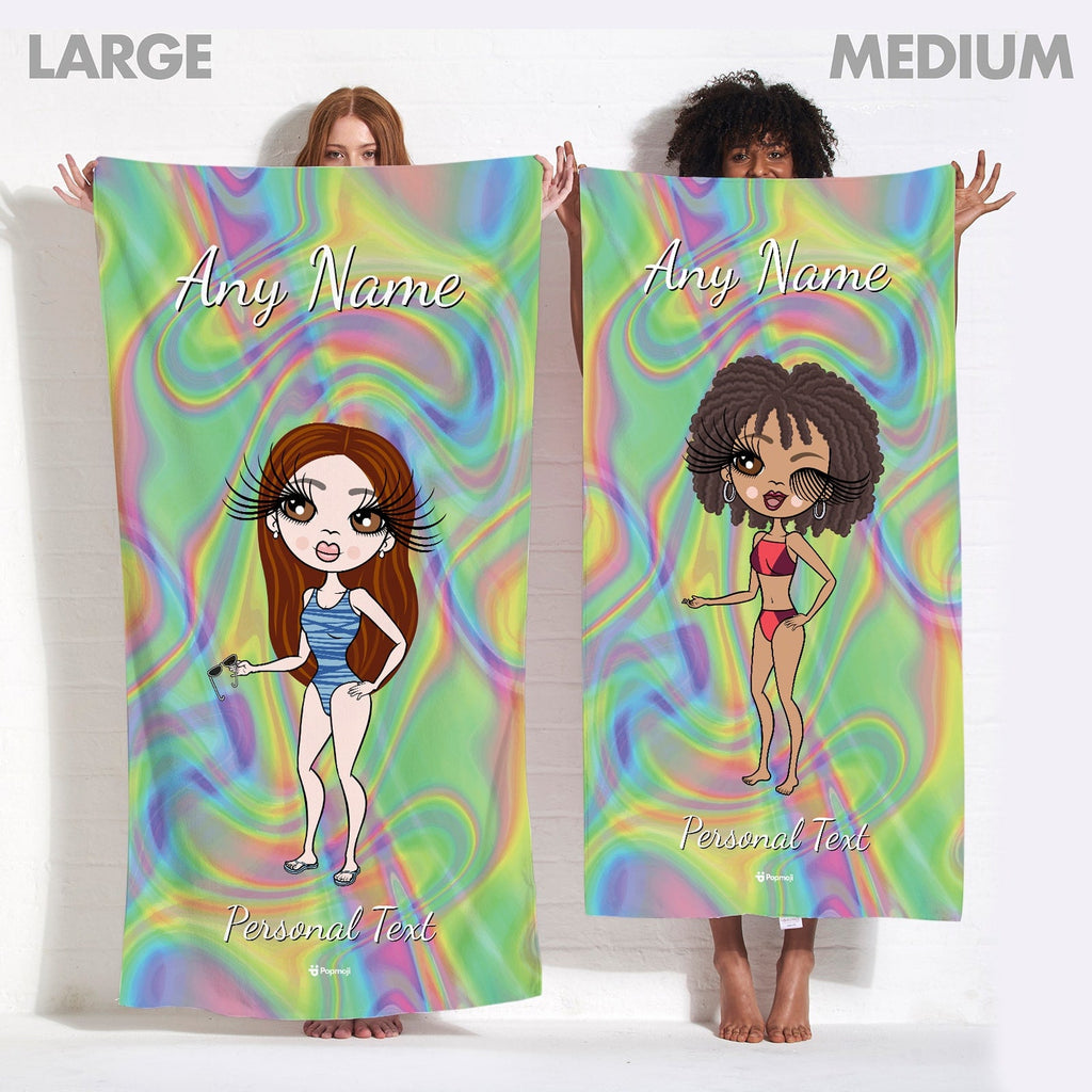 Womens Personalized Hologram Beach Towel