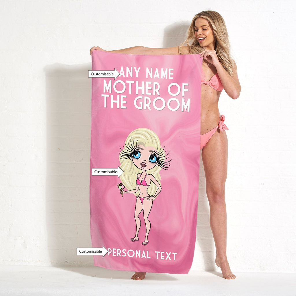 Womens Personalized Mother Of Groom Beach Towel