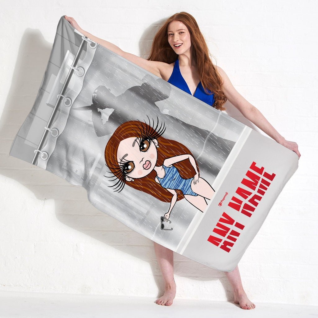 Womens Personalized Psycho Shower Stalker Beach Towel