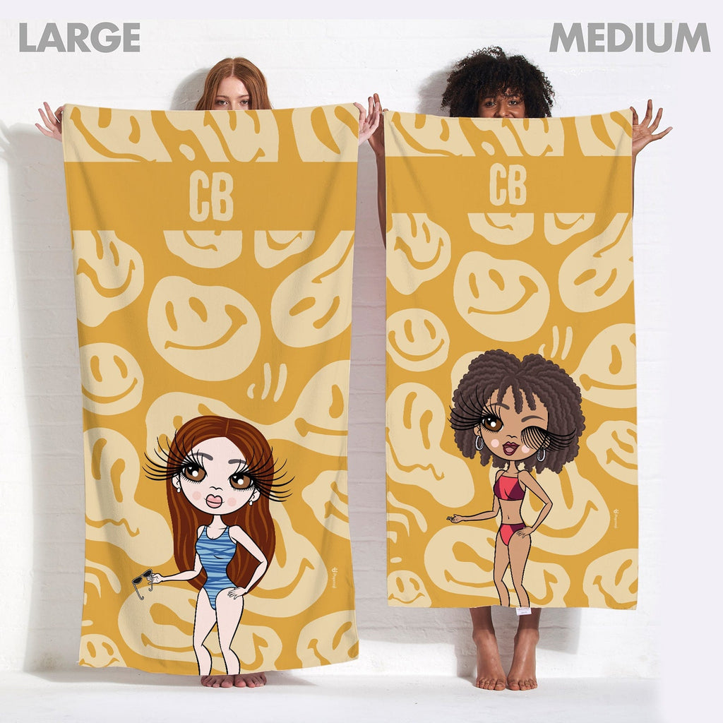 Womens Personalized Repeat Smile Beach Towel