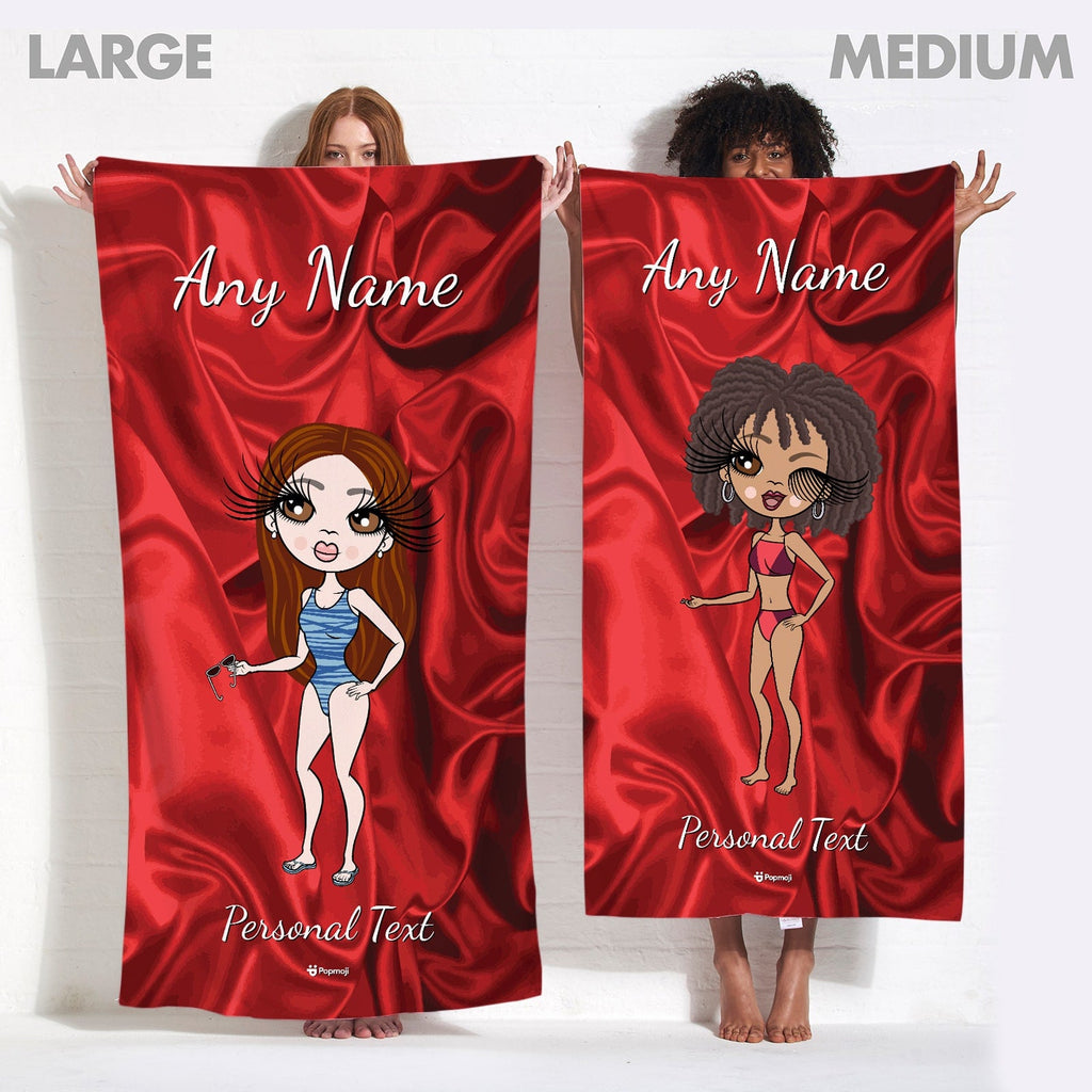 Womens Personalized Silky Satin Effect Beach Towel