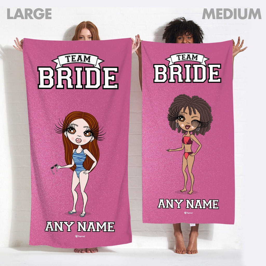 Womens Personalized Team Bride Beach Towel