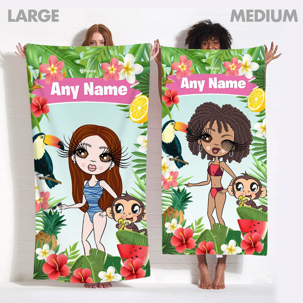 Womens Personalized Tropical Fun Beach Towel