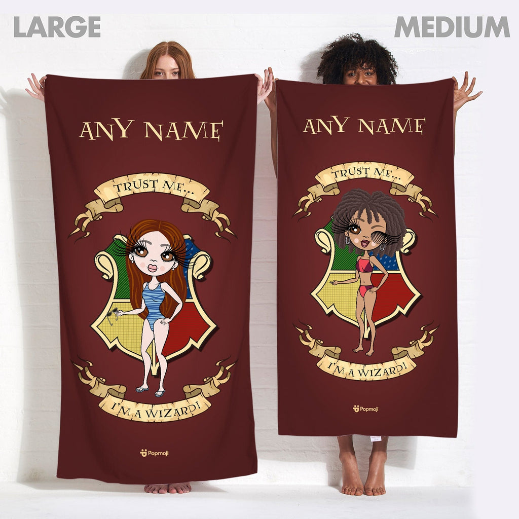 Womens Personalized Wizard Beach Towel