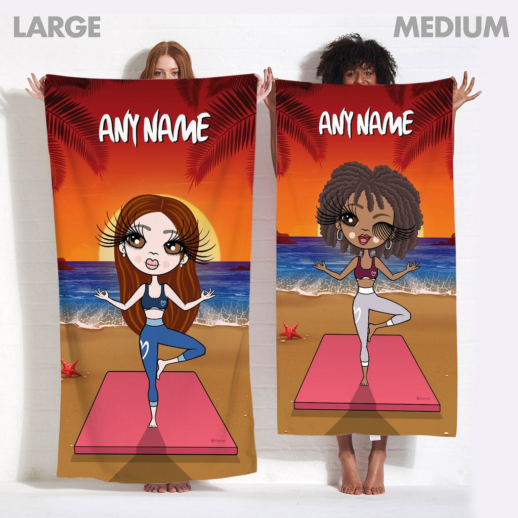 Womens Personalized Yoga Beach Towel