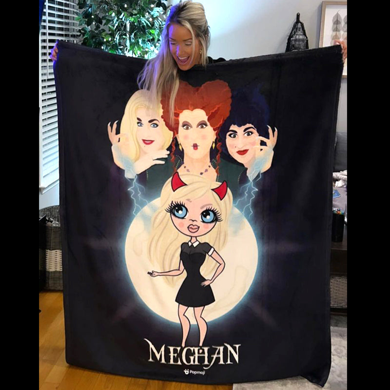 Womens Portrait Mischievous Witches Fleece Blanket