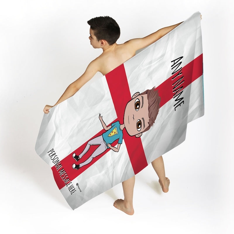 Jnr Boys England Flag Beach Towel - Image 2