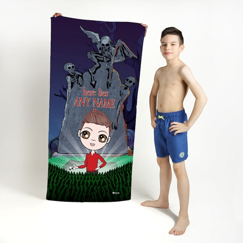 Jnr Boys Ghostly Grave Beach Towel - Image 2