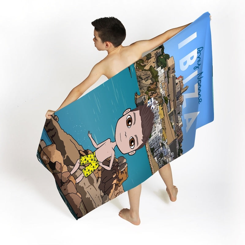 Boys Personalized Ibiza Town Beach Towel - Image 2