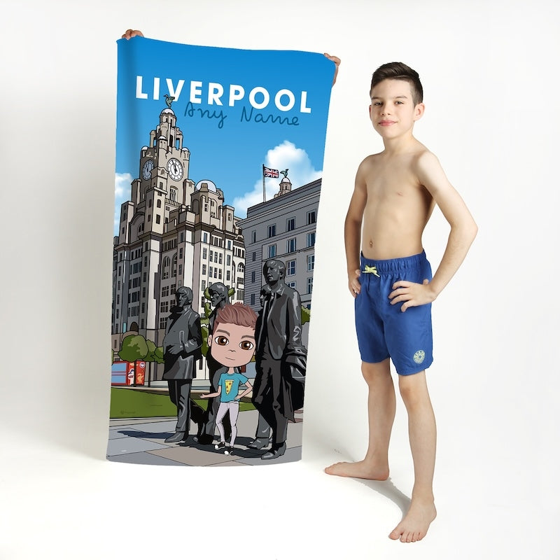Boys Personalized Liverpool Beach Towel - Image 2