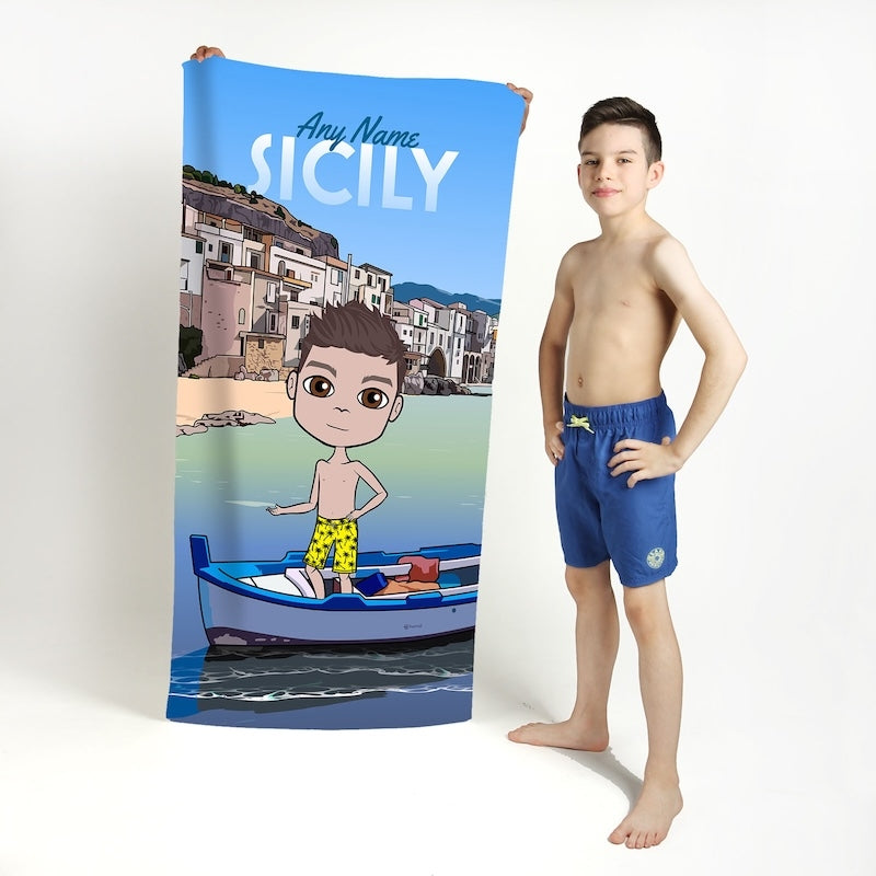 Boys Personalized Sicily Beach Towel - Image 3