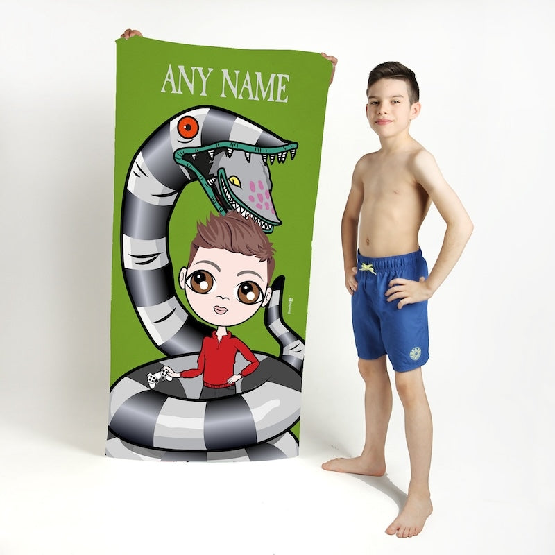 Jnr Boys Sinister Striped Snake Beach Towel - Image 2