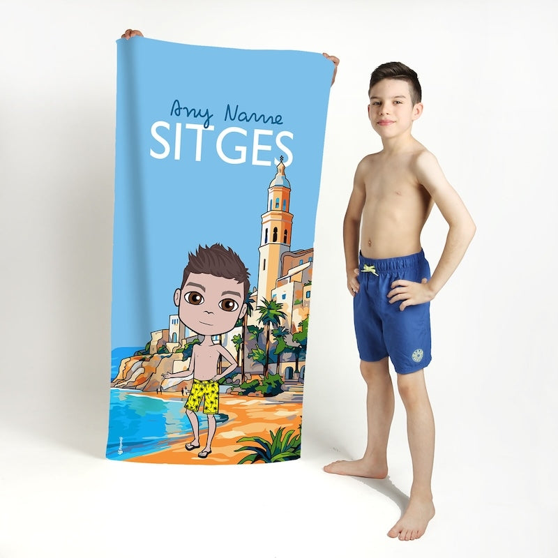 Boys Personalized Sitges Beach Towel - Image 2