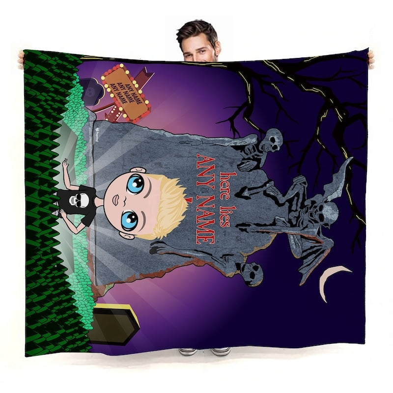 Boys Ghostly Grave Fleece Blanket - Image 2