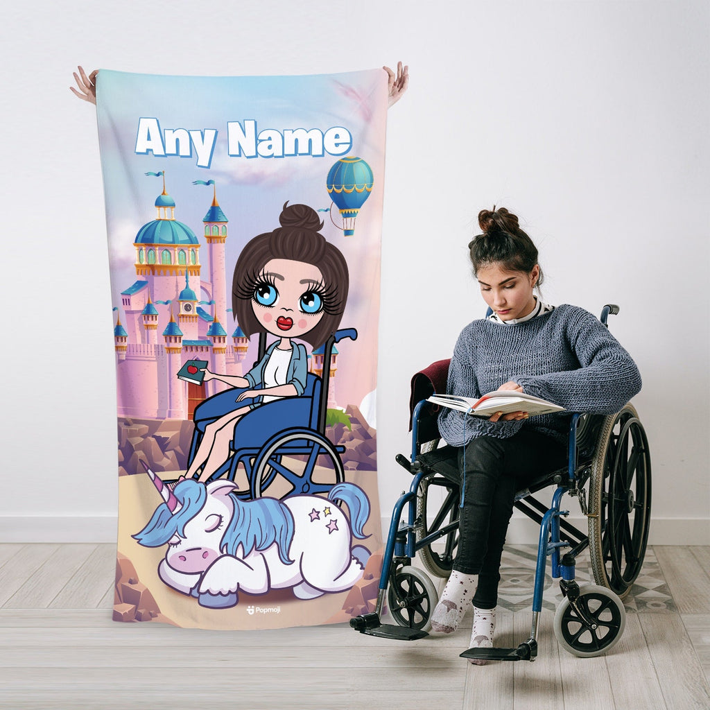 Womens Personalized Dreamland Wheelchair Beach Towel