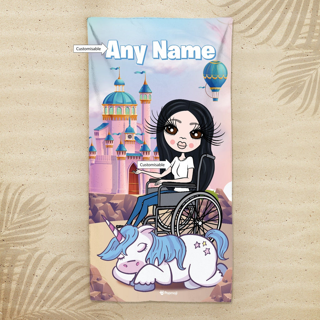 Womens Personalized Dreamland Wheelchair Beach Towel