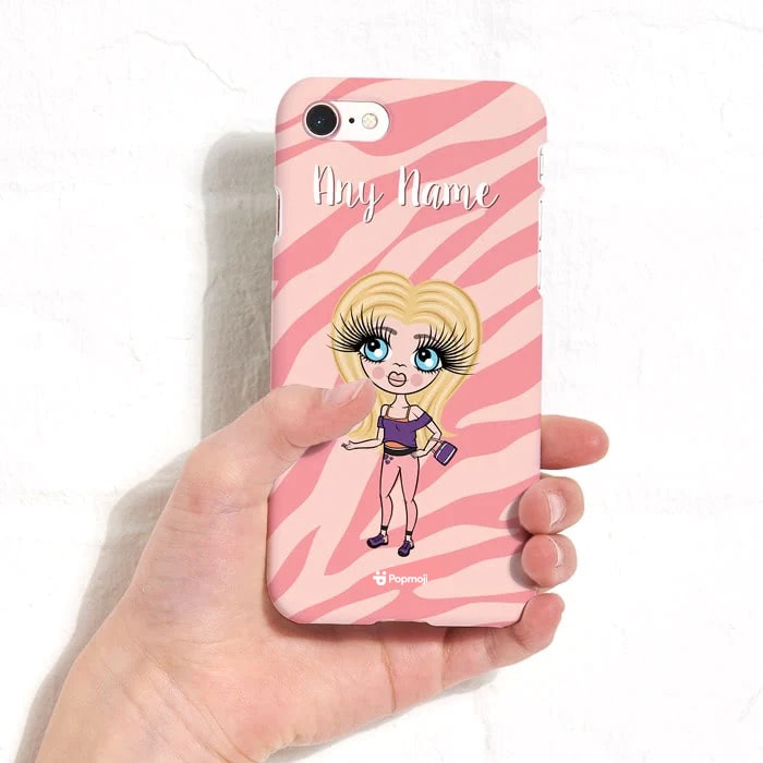 Girls Personalized Pink Zebra Phone Case