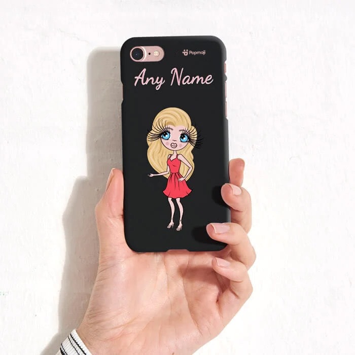 Womens Personalized Black Phone Case