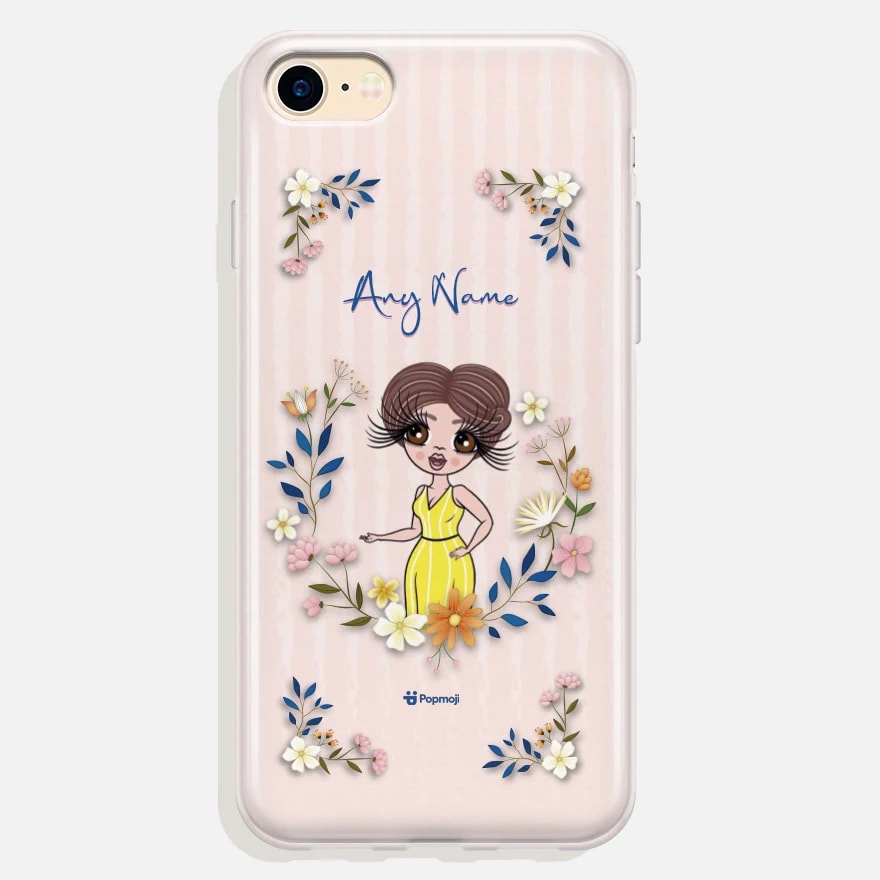 Womens Personalized Floral Frame Phone Case