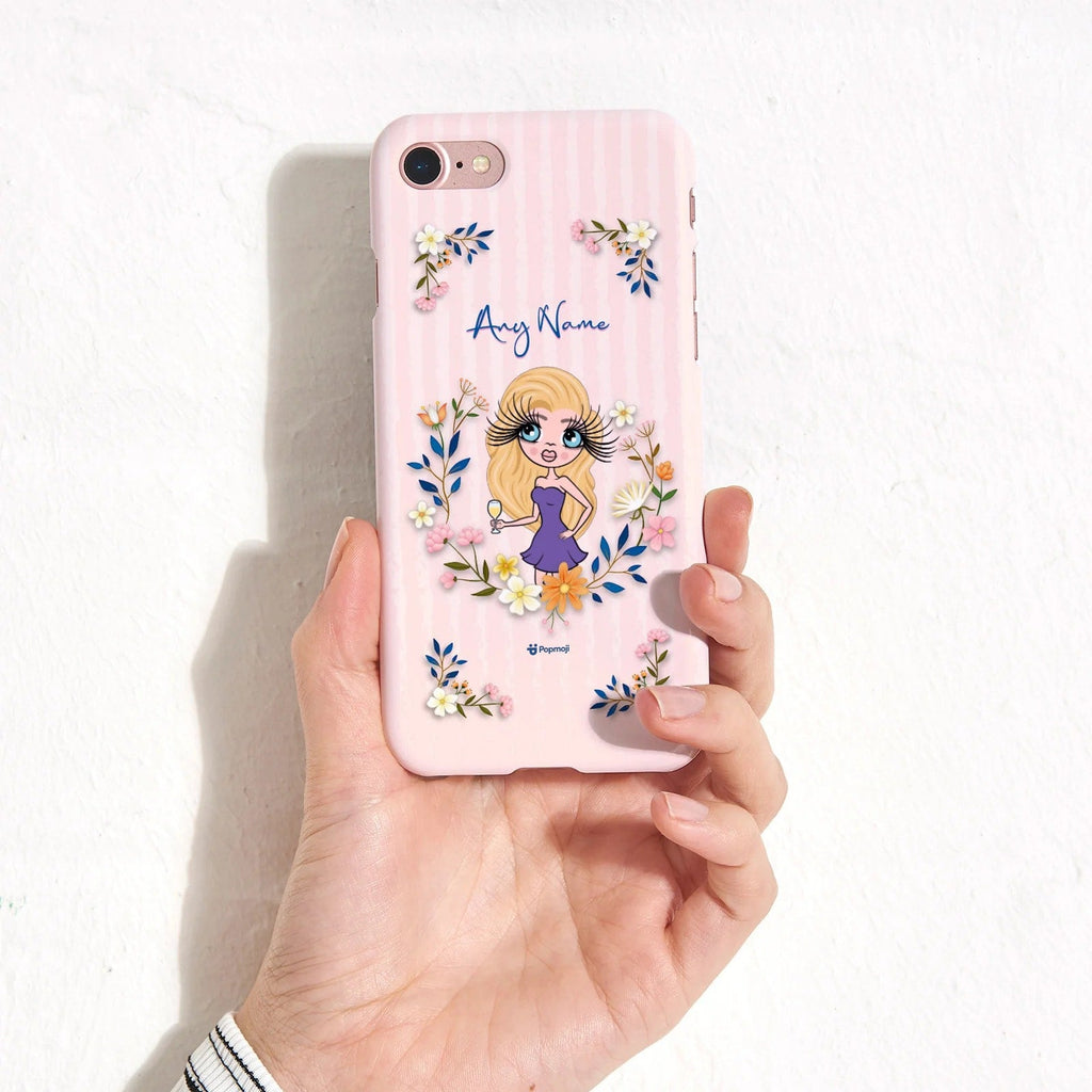 Womens Personalized Floral Frame Phone Case