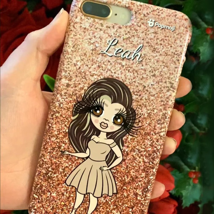 Womens Personalized Glitter Effect Phone Case