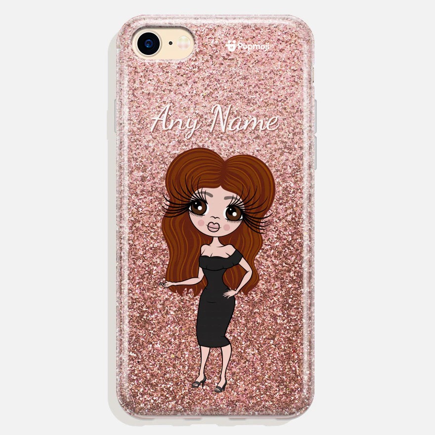 Womens Personalized Glitter Effect Phone Case