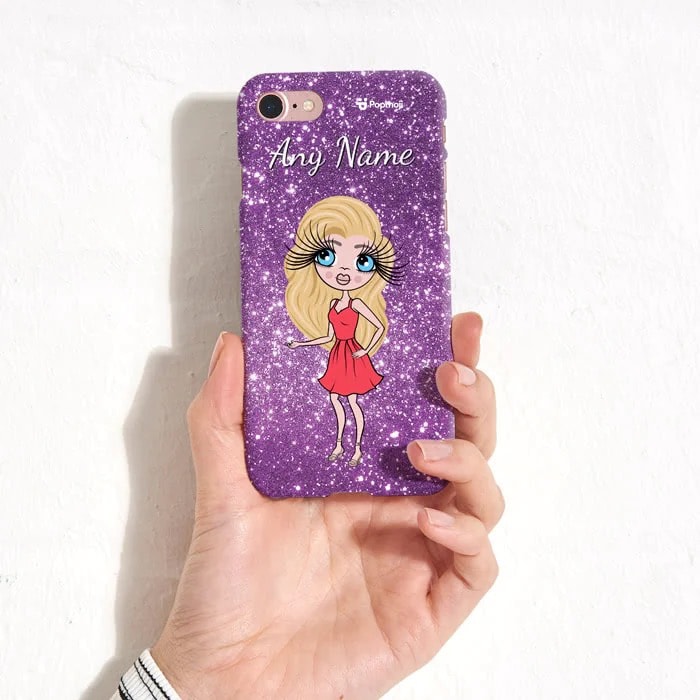 Womens Personalized Glitter Effect Phone Case