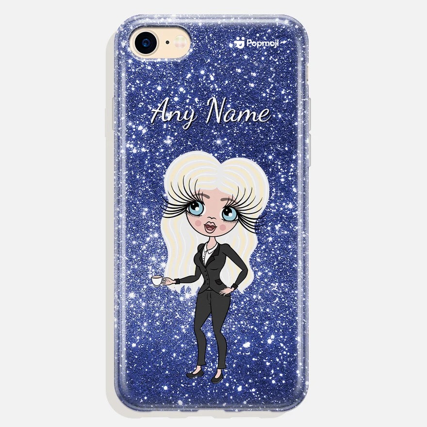 Womens Personalized Glitter Effect Phone Case