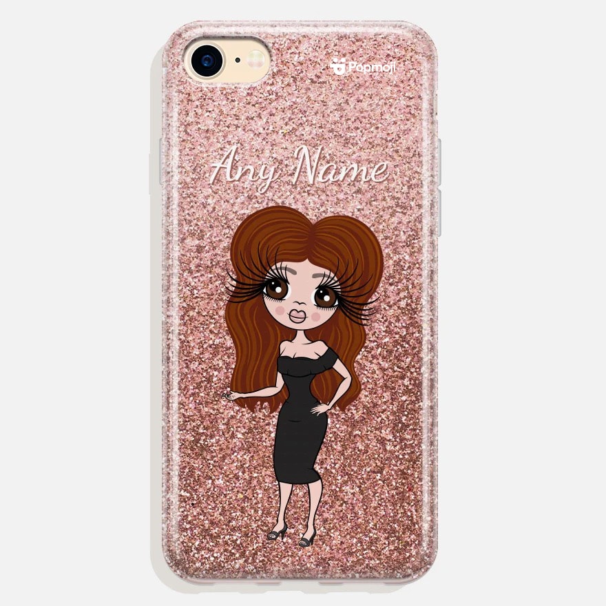 Womens Personalized Glitter Effect Phone Case