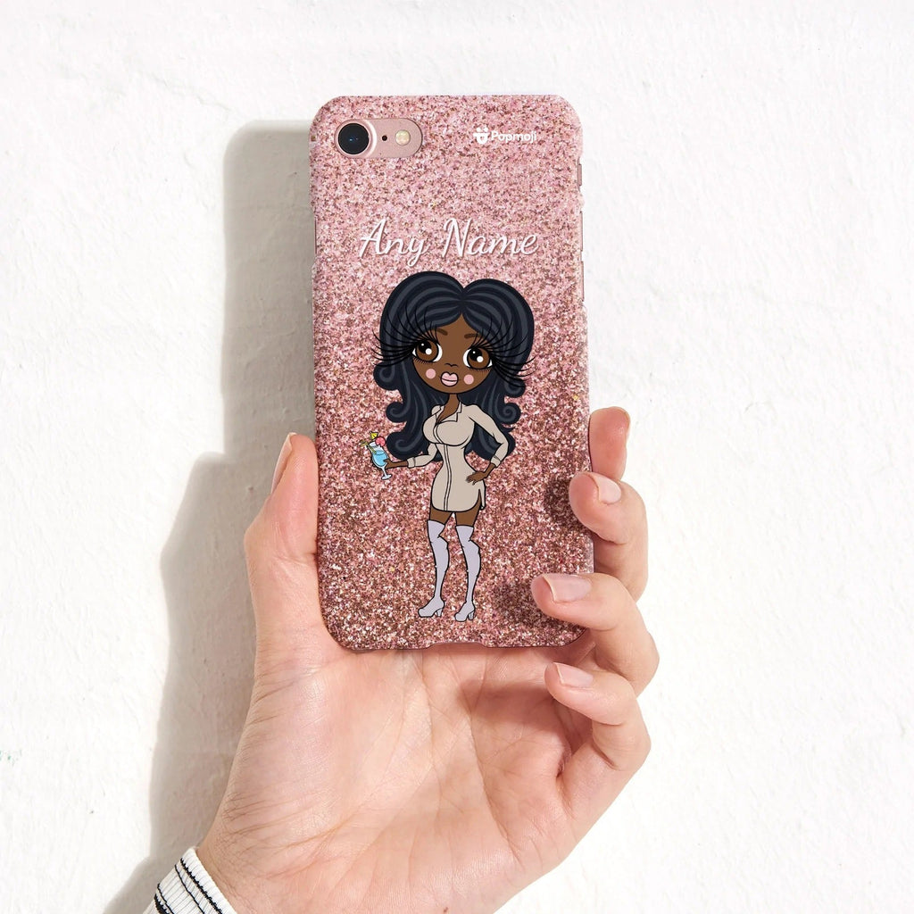 Womens Personalized Glitter Effect Phone Case