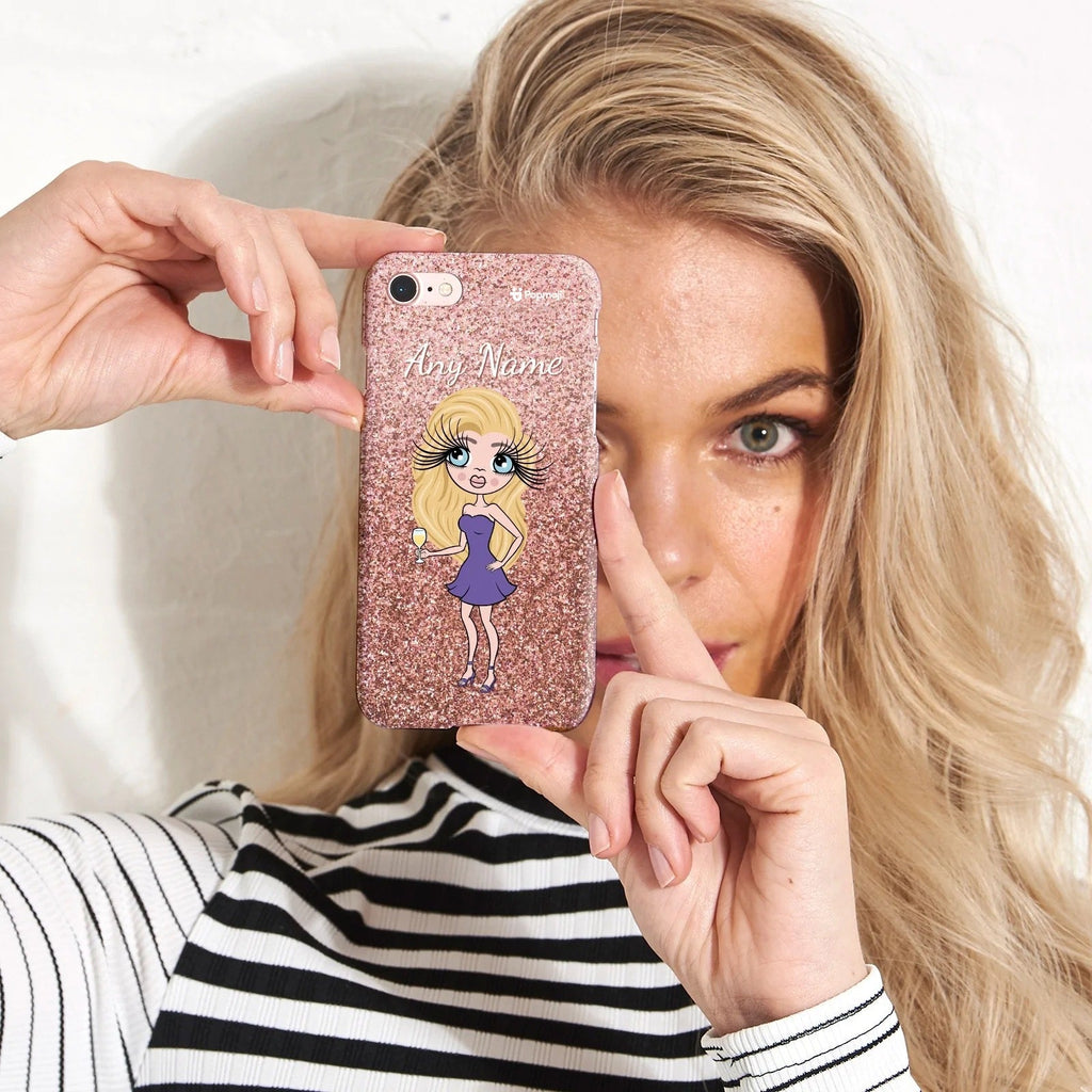 Womens Personalized Glitter Effect Phone Case