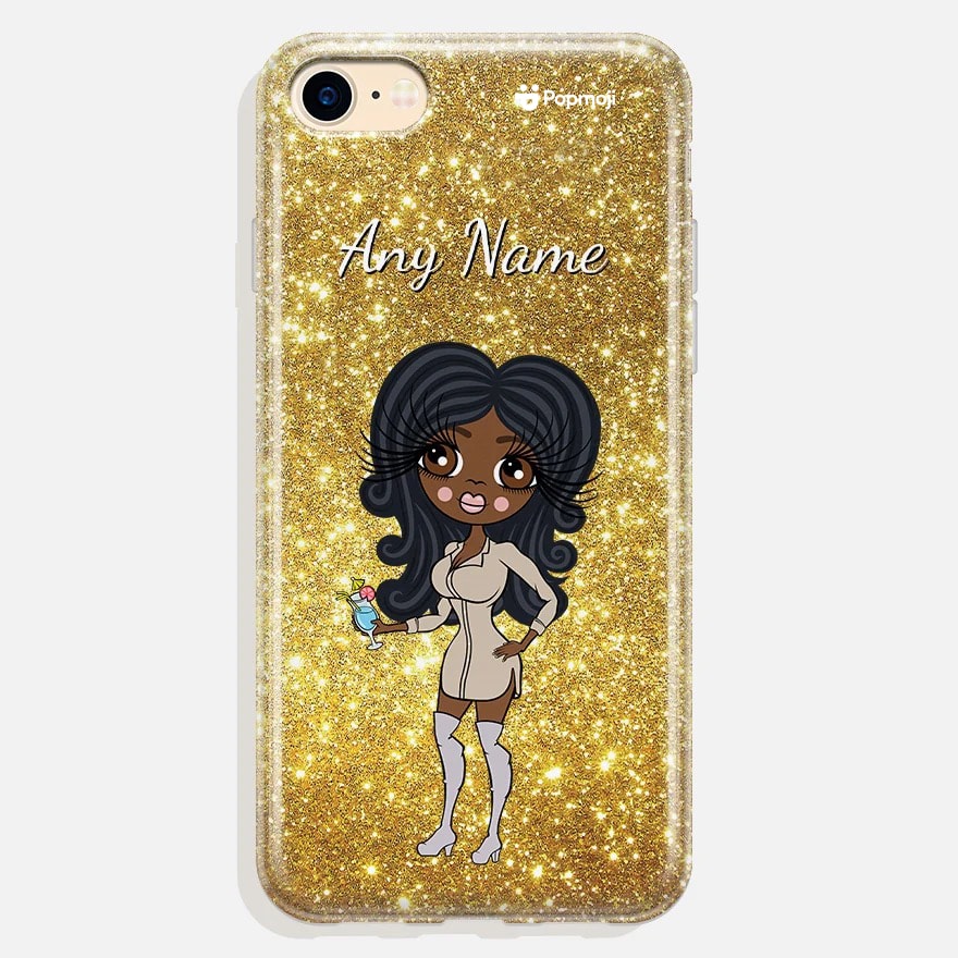 Womens Personalized Glitter Effect Phone Case