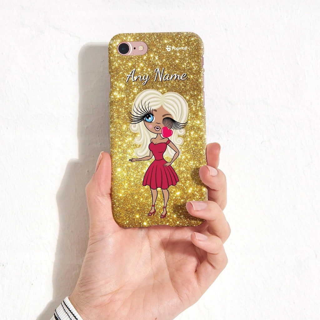 Womens Personalized Glitter Effect Phone Case