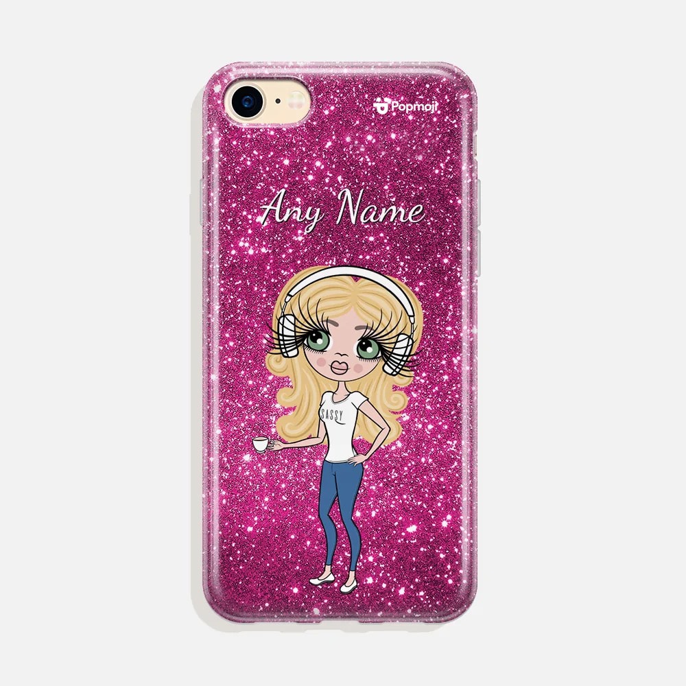 Womens Personalized Glitter Effect Phone Case