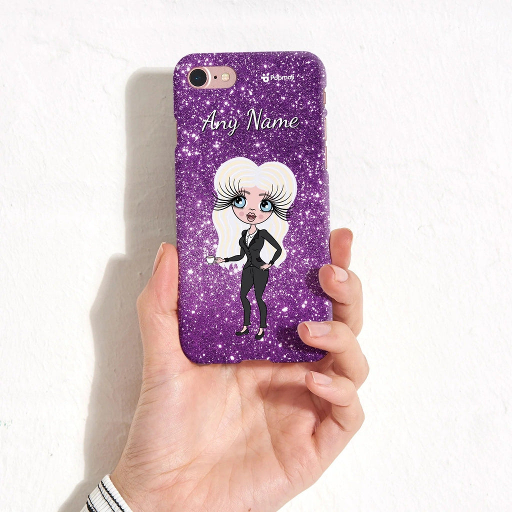 Womens Personalized Glitter Effect Phone Case