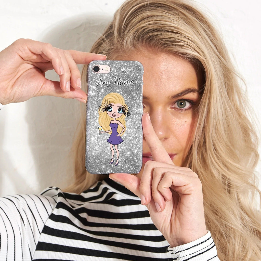 Womens Personalized Glitter Effect Phone Case